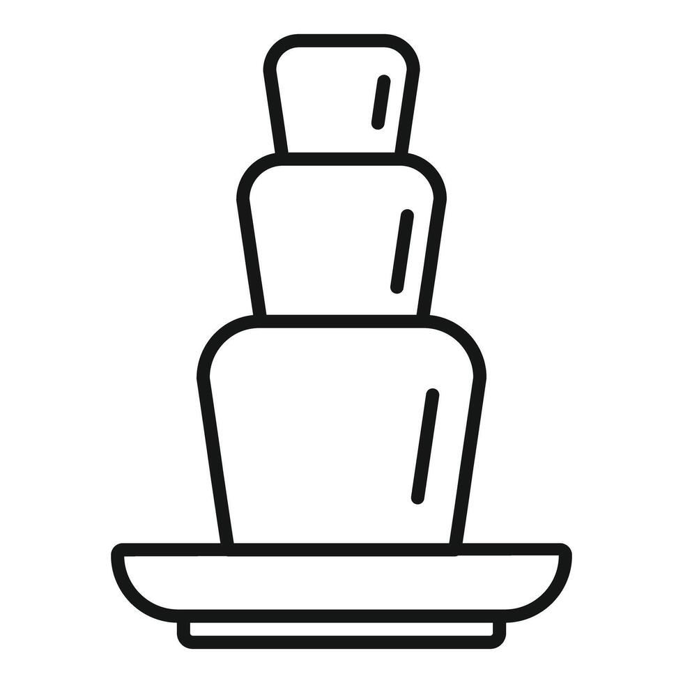 Chocolate fountain machine warming up for party vector