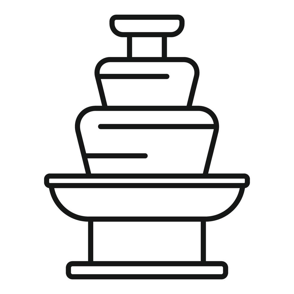 Chocolate fountain fondue machine making dessert waterfall vector
