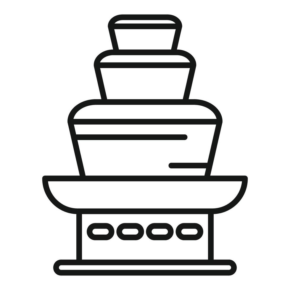 Chocolate fountain machine making dessert waterfall vector