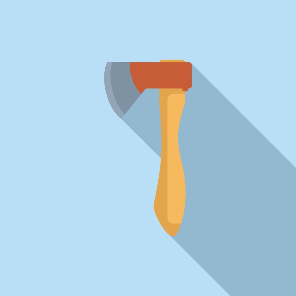 Sharp axe with wooden handle for cutting wood vector
