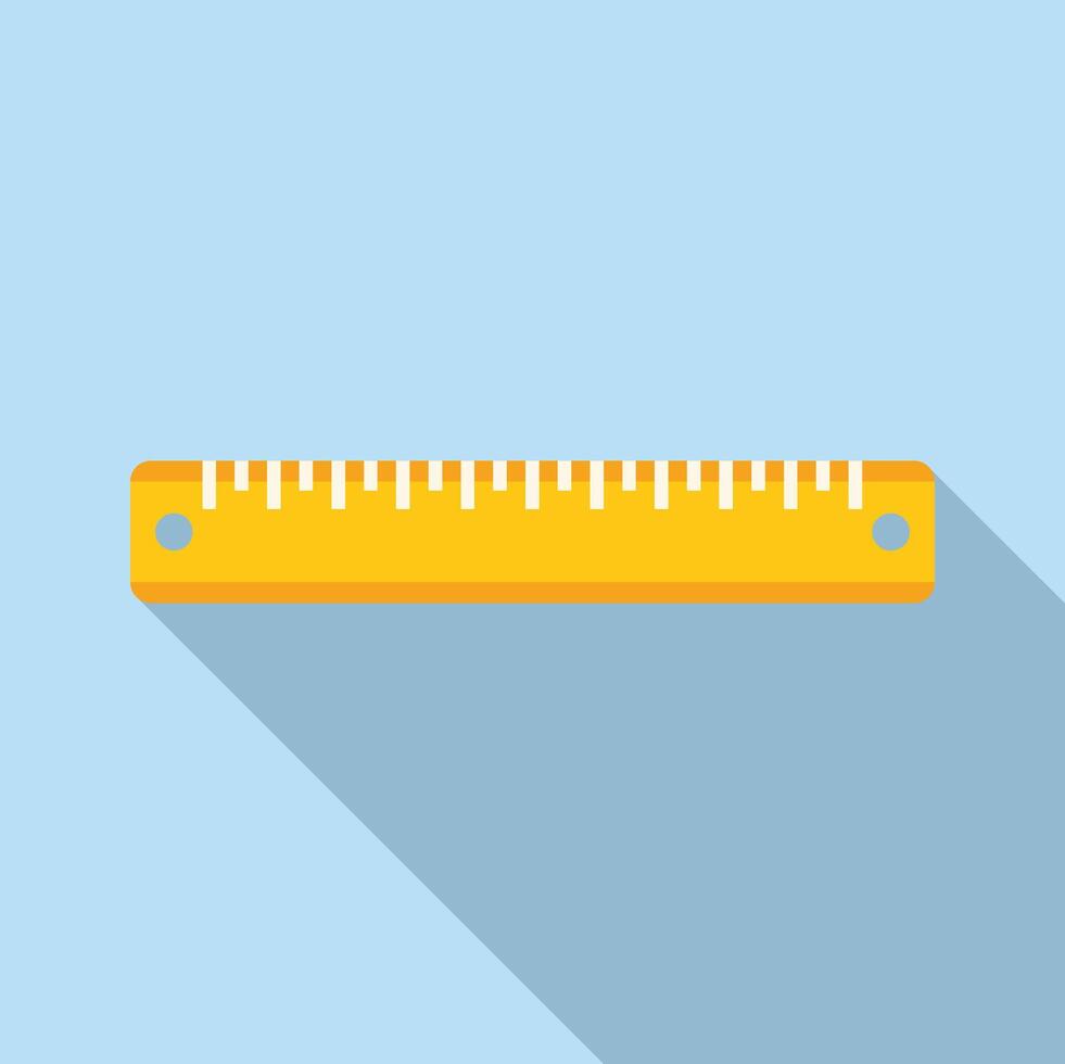 Yellow ruler icon showing measuring length and width vector