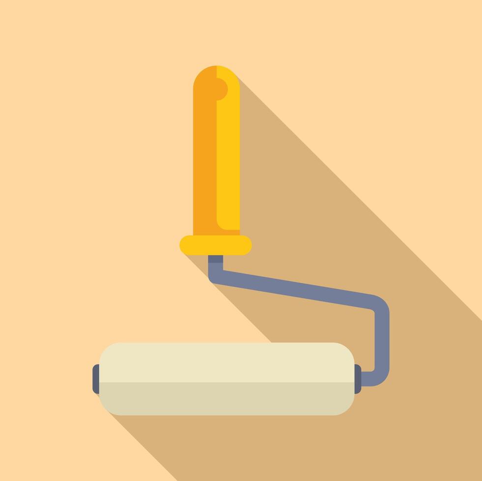 Paint roller spreading paint with a long shadow vector