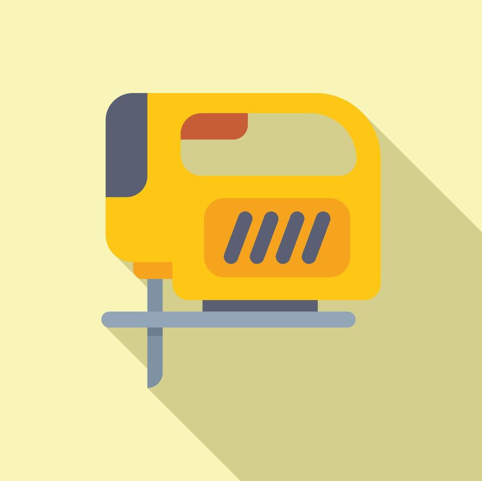 Yellow electric jigsaw laying on light yellow background vector