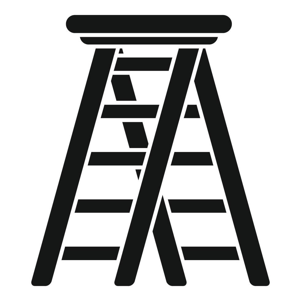 Step ladder standing with platform for working at height vector