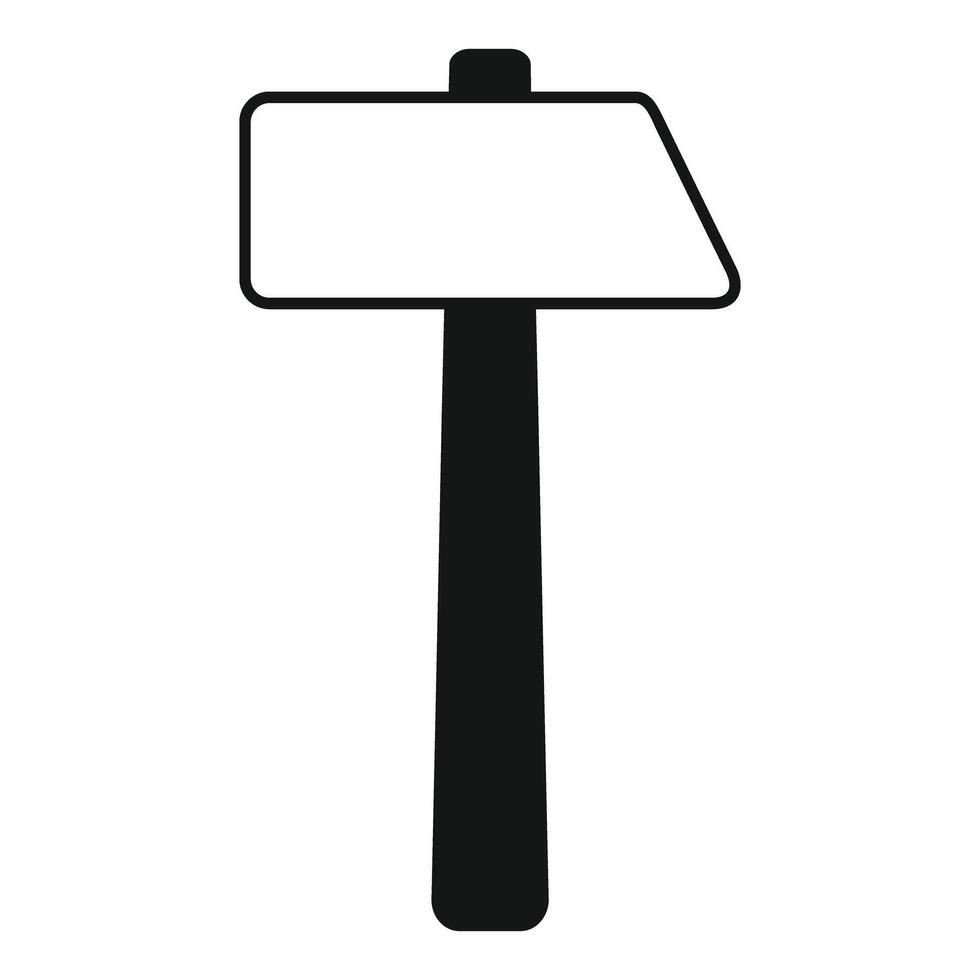 Hammer with wooden handle standing upright on white background vector