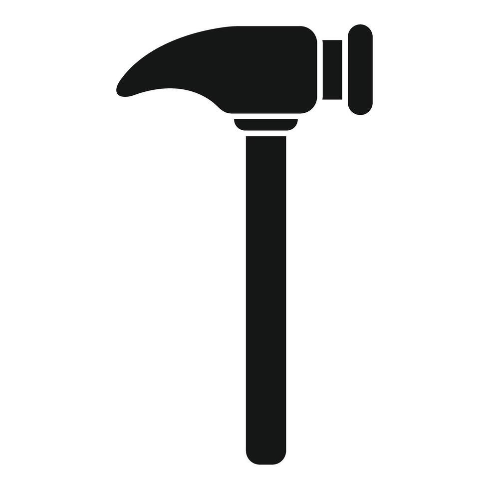 Blacksmith hammer standing with wooden handle silhouette icon vector
