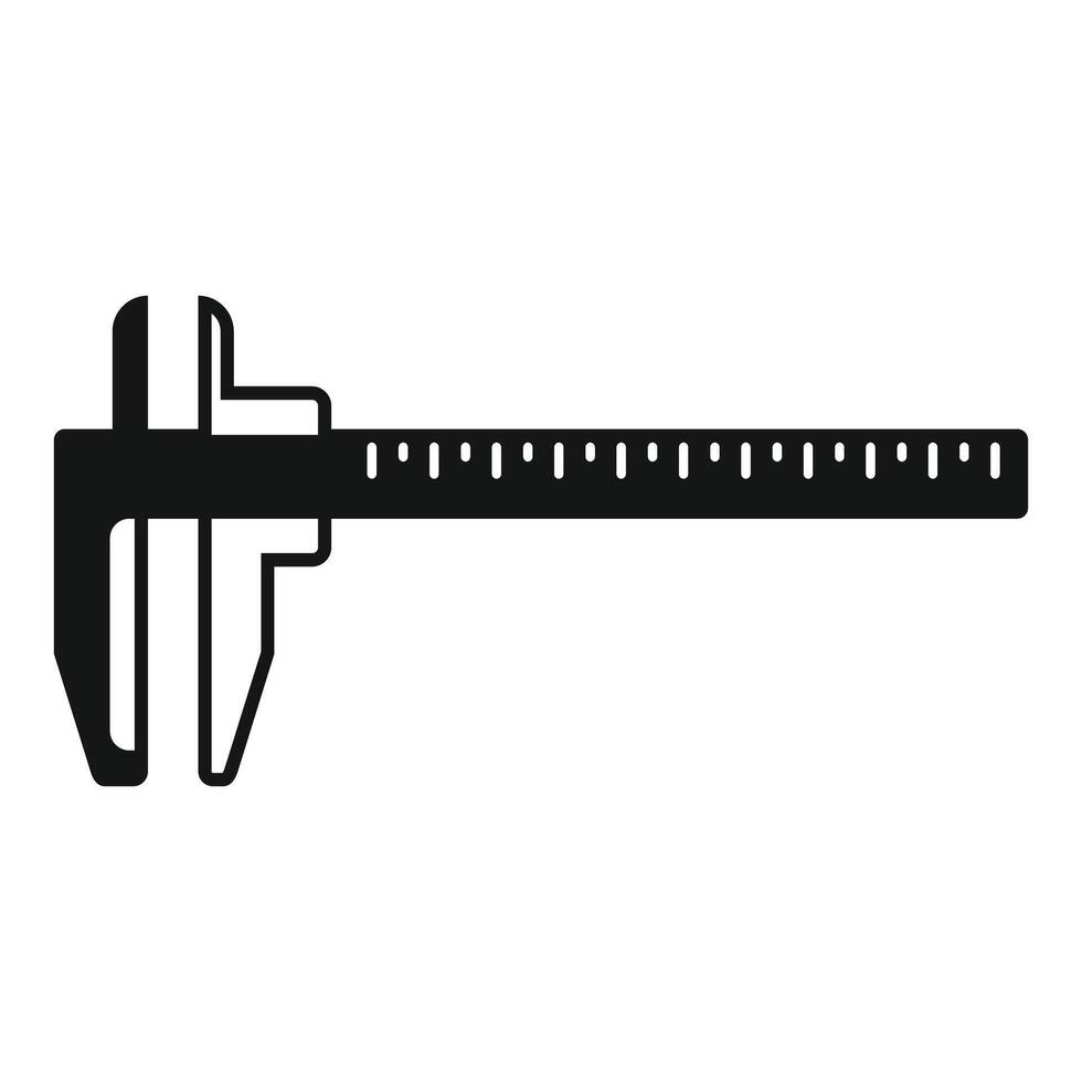 Caliper measuring tool icon showing length and width vector