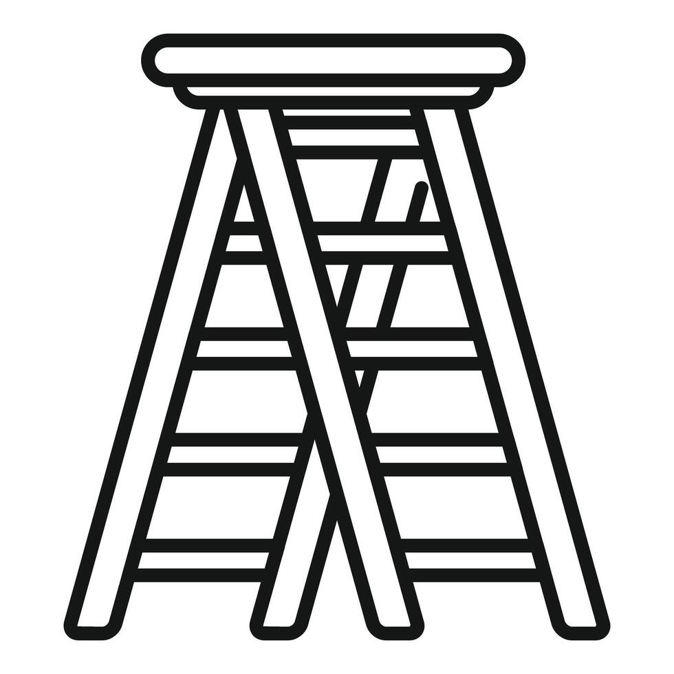 Folding step ladder standing for housework vector