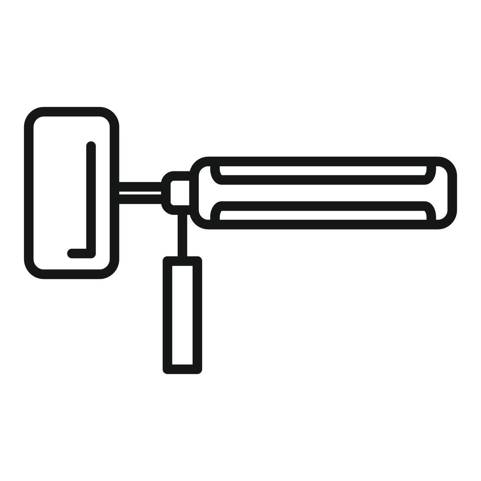 Electric paint roller painting wall with extension handle icon vector