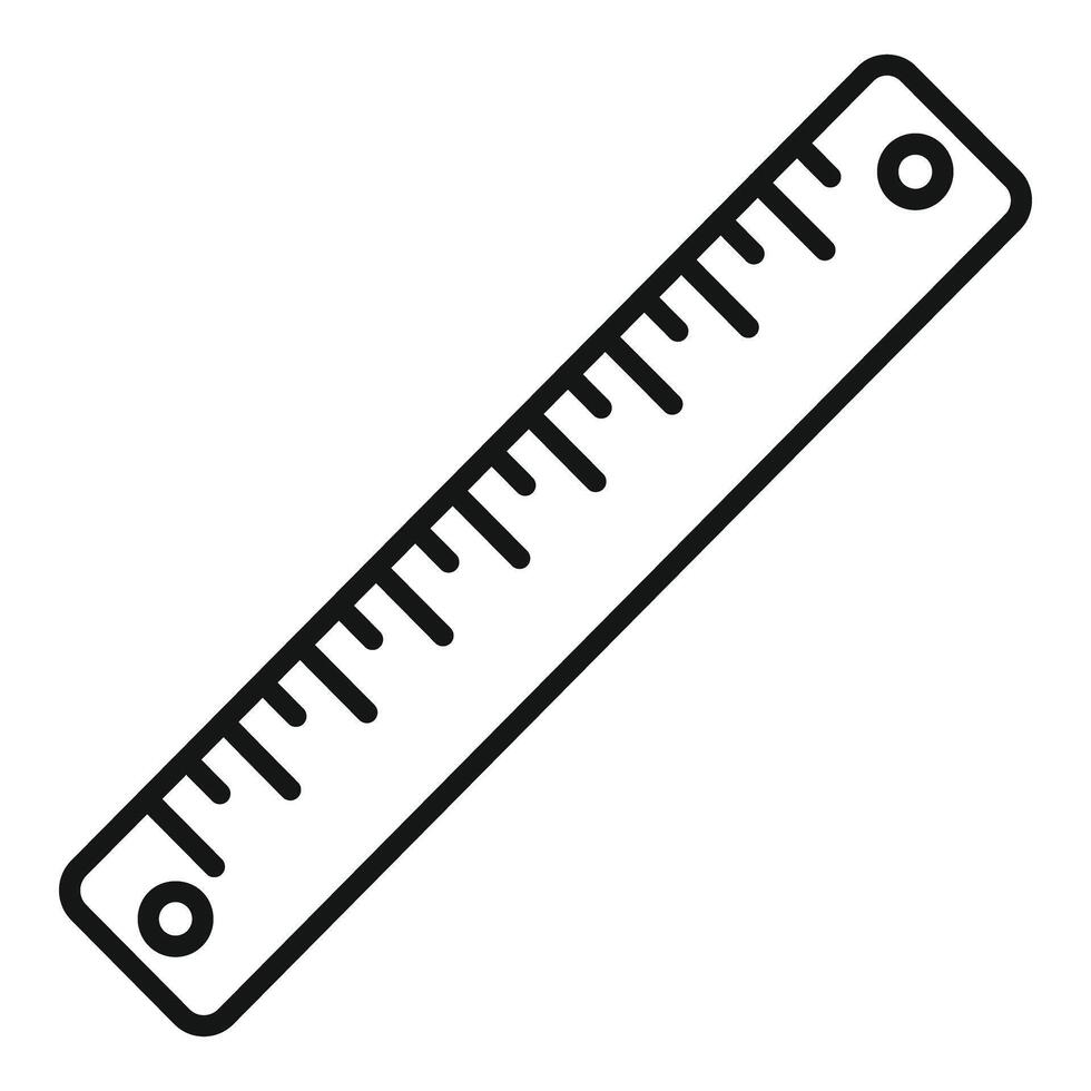 Measuring line icon representing length measurement tool vector