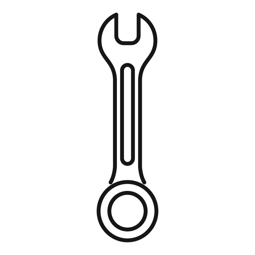 Line style wrench icon representing construction and repair vector
