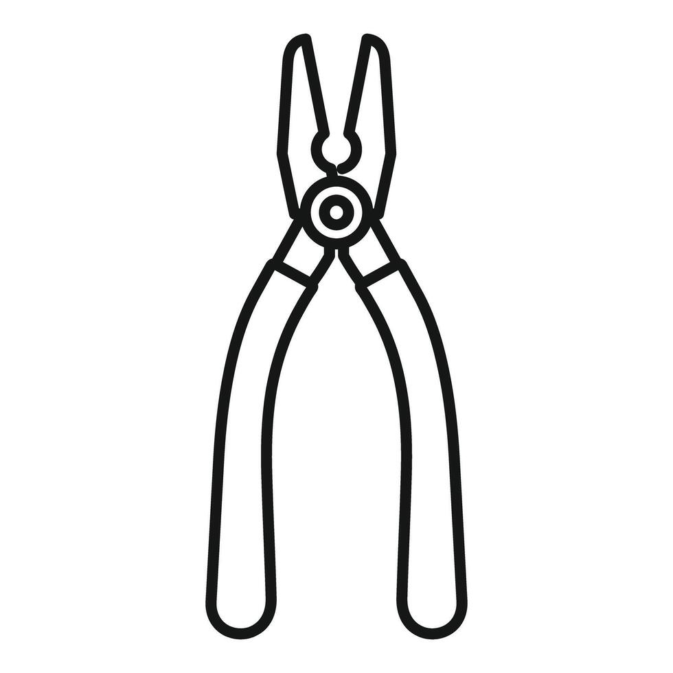 Line drawing of pliers holding on tight vector