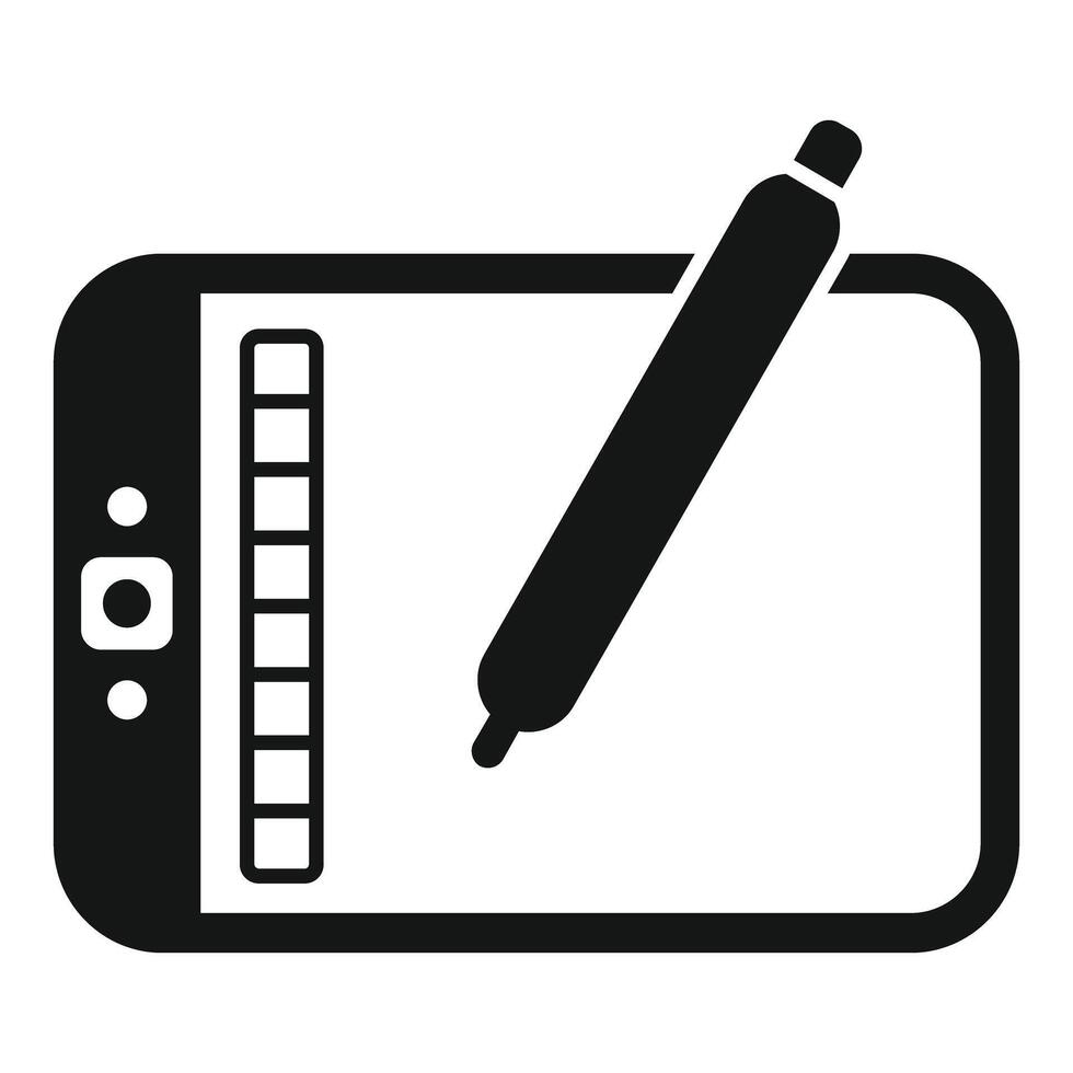 Digital artist using graphic tablet with stylus for creative work vector
