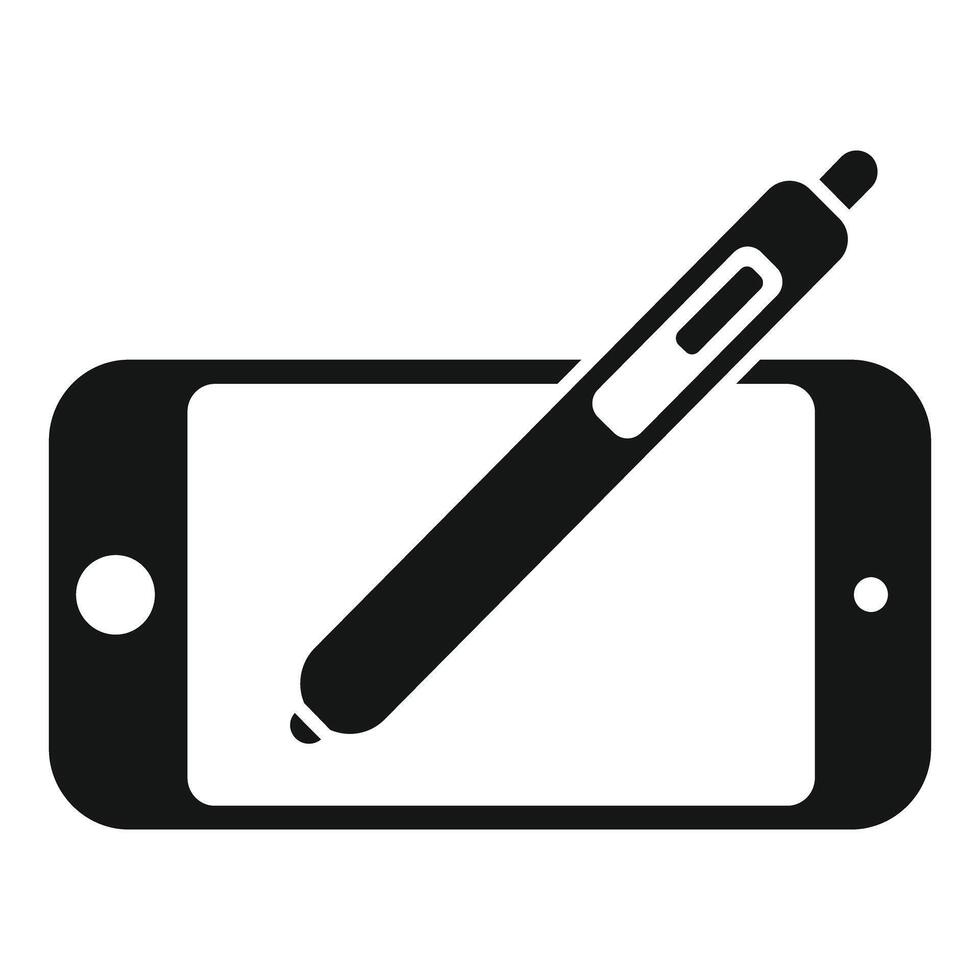 Designer using graphic tablet on smartphone with stylus pen for mobile app creation vector