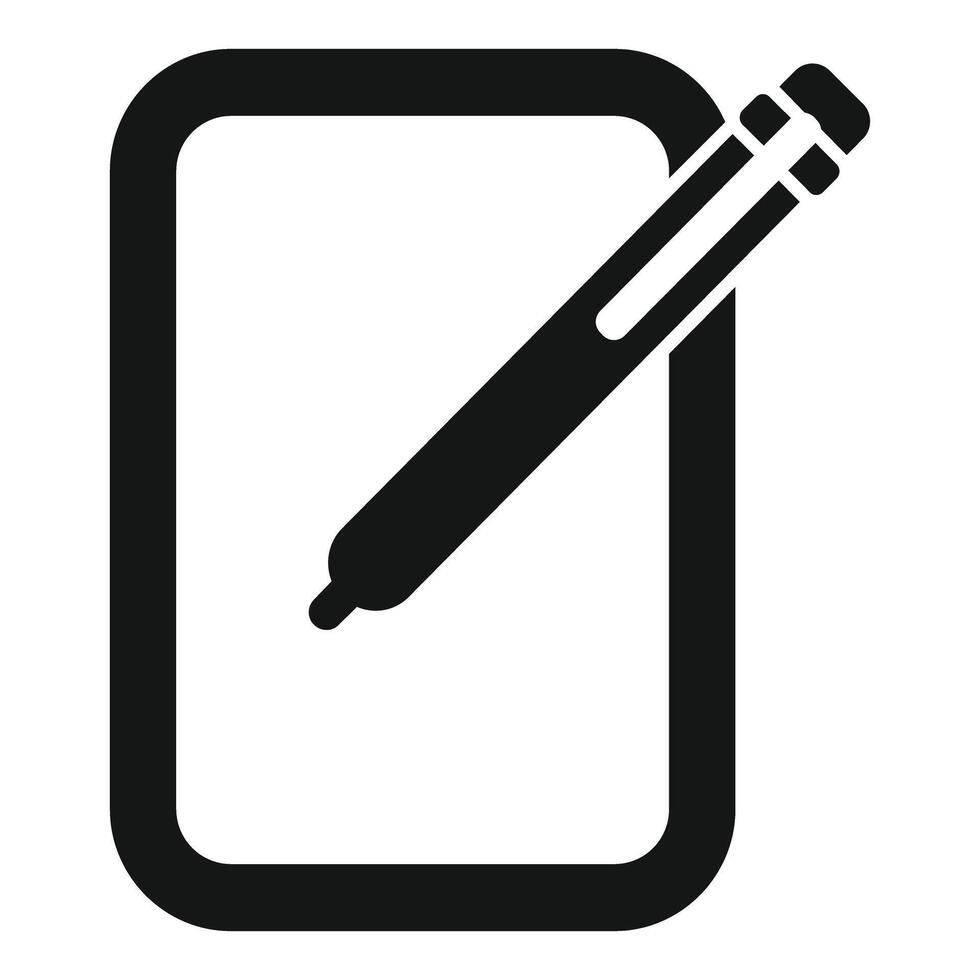 Stylus pen drawing on digital tablet screen icon vector