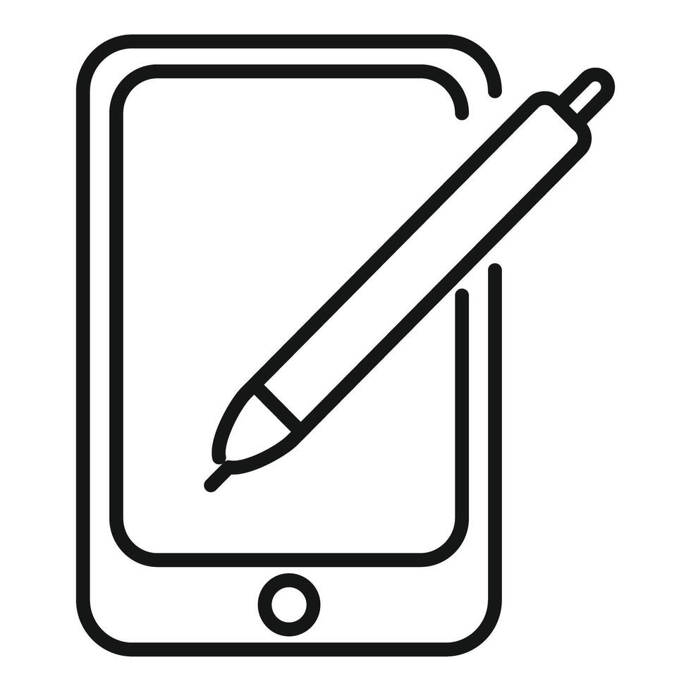 Digital artist is using stylus pen on a tablet, graphic design concept vector
