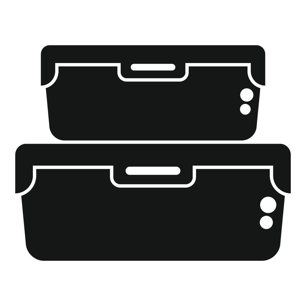 Stack of plastic lunch boxes for healthy meal prep vector