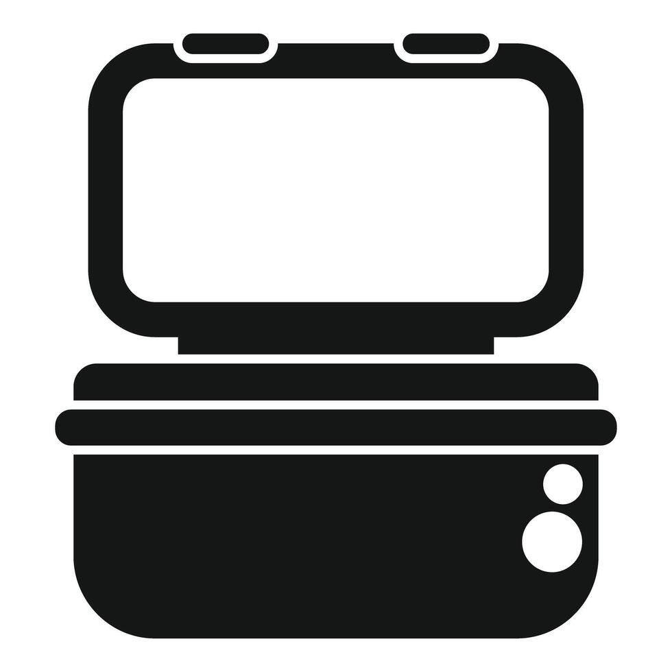 Open lunchbox with double decker storage container vector