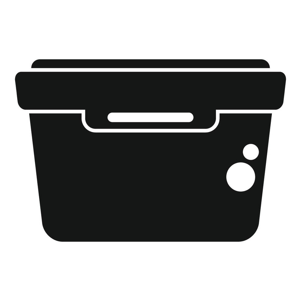 Plastic container keeping food fresh for picnic trip vector