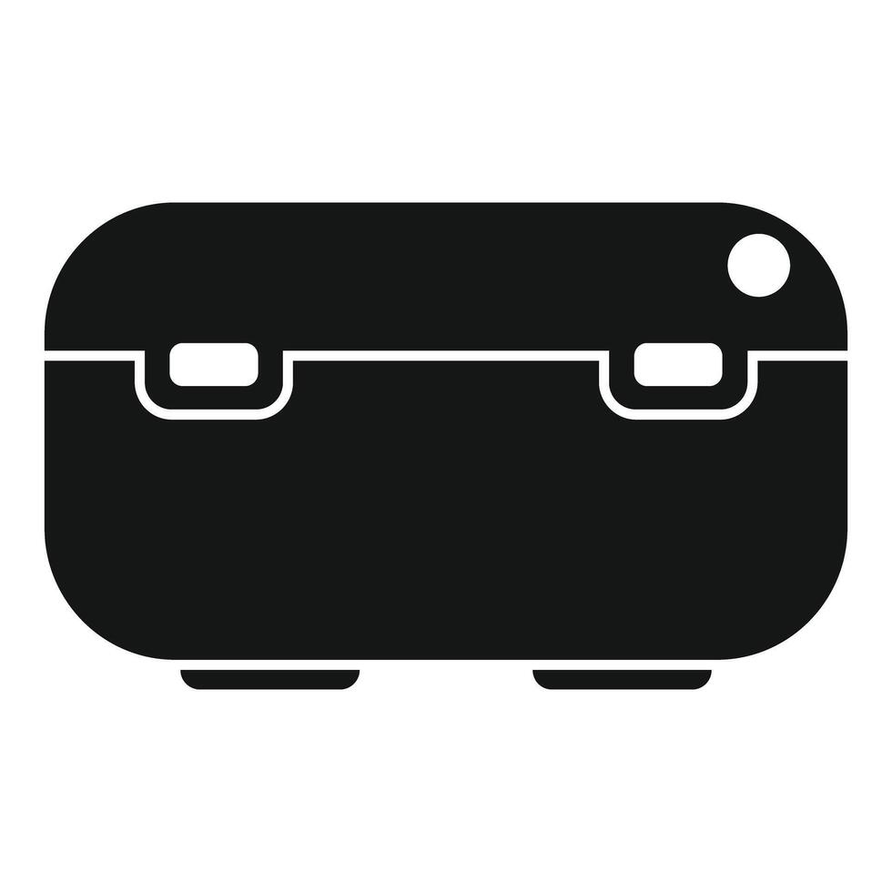 Black lunchbox icon, simple style vector