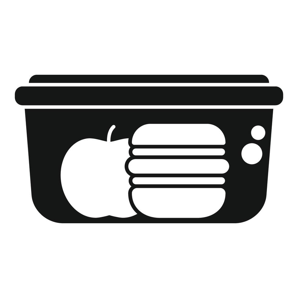 Lunchbox containing apple and sandwich for healthy eating habits vector