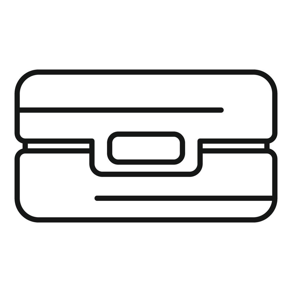 Plastic lunchbox keeping food fresh for school lunch break vector