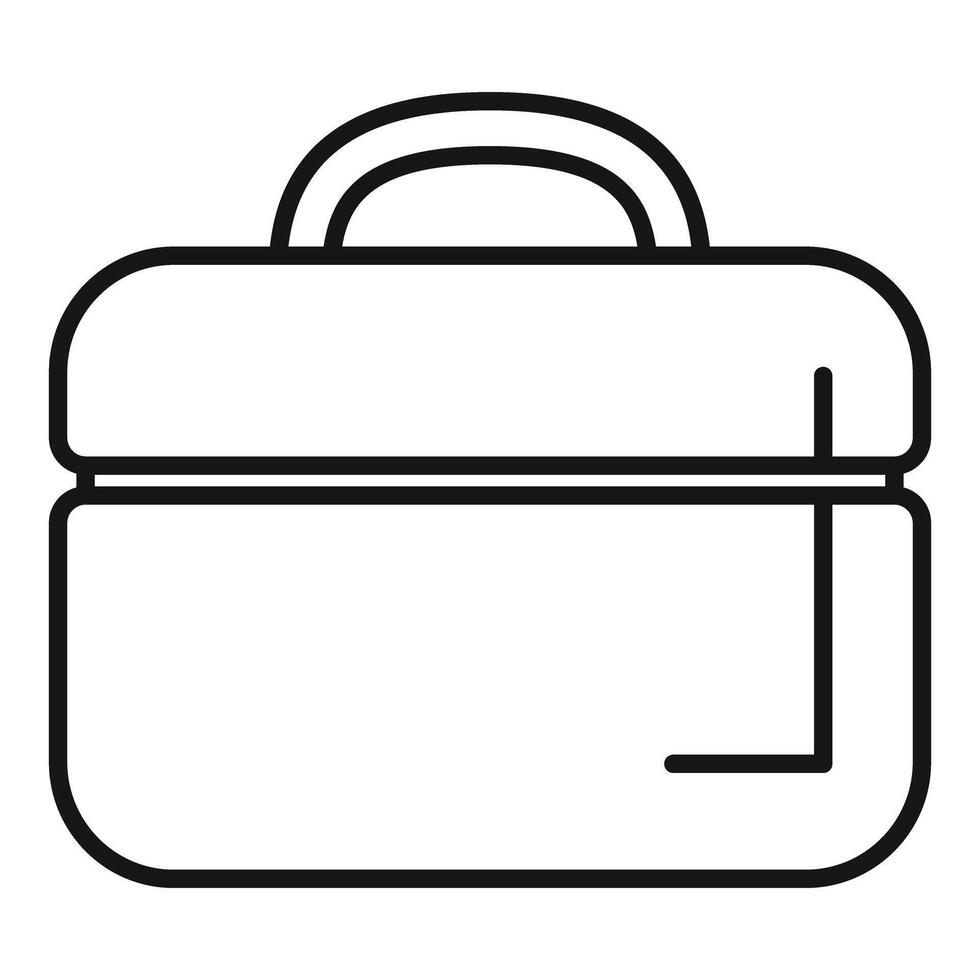 Lunchbox container outline food storage icon for web design vector