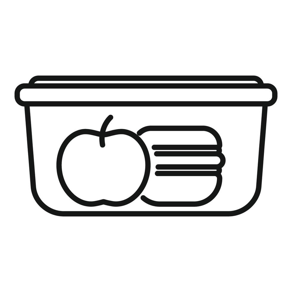 Lunchbox containing apple and sandwich for healthy meal vector