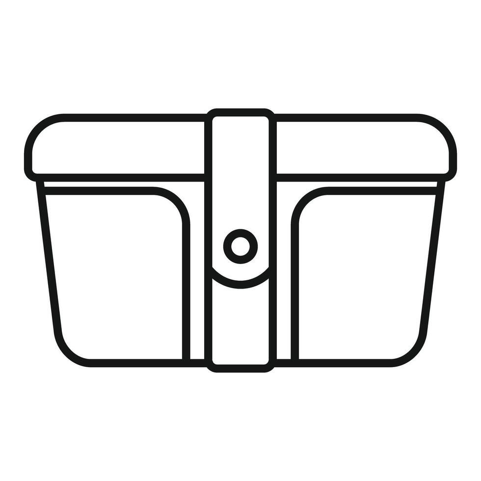 Lunch box with clasp keeping food fresh and secure for picnics and meals on the go vector