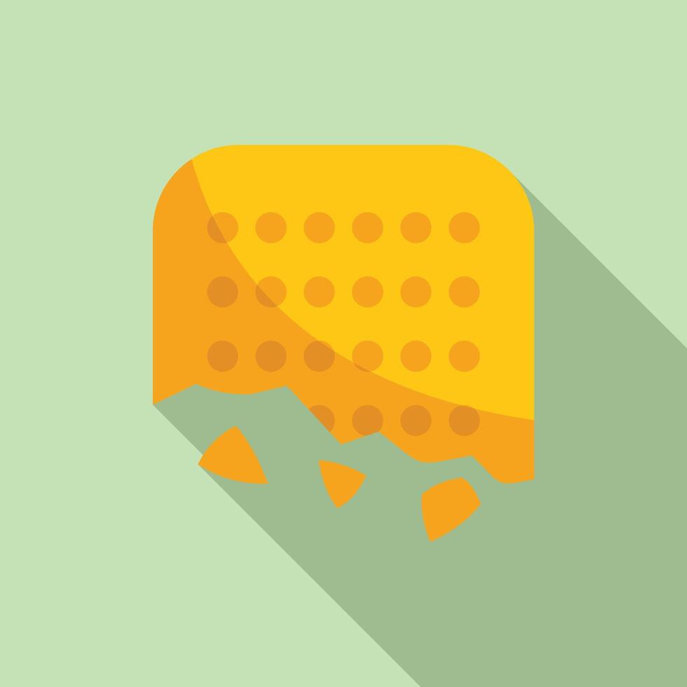 Waffle crumbling from bottom up leaving delicious crumbs vector