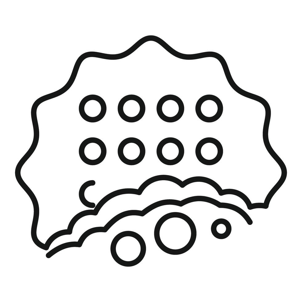 Spacecraft flying through asteroid field line icon vector