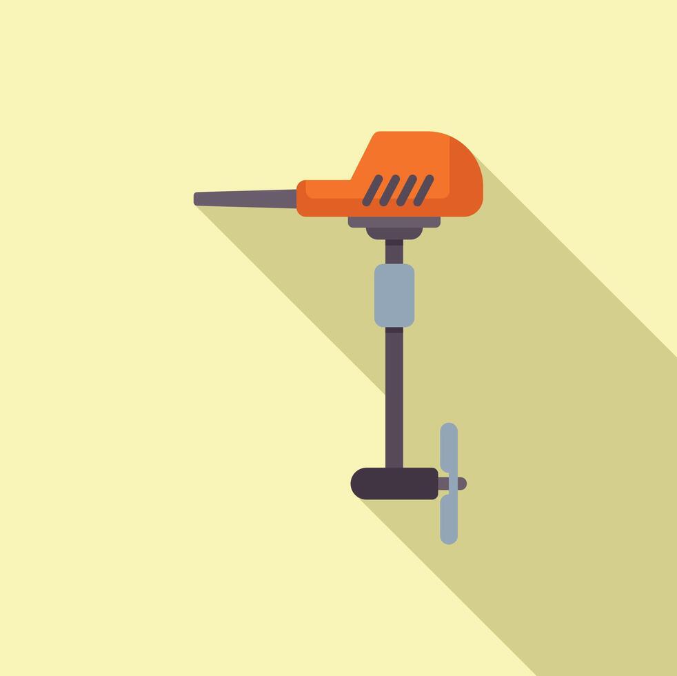 Boat motor propelling with propeller in water, minimalist icon vector