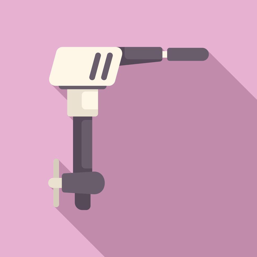 Boat motor using propeller for propulsion on pink background vector