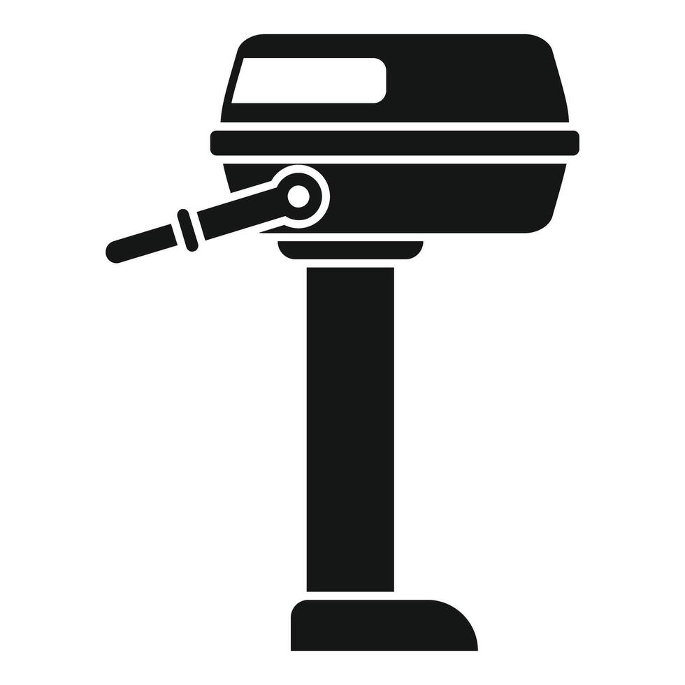 Boat motor standing on white background icon vector