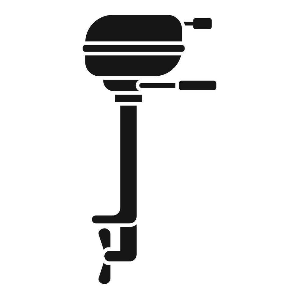 Boat motor icon showing propeller rotating and generating power vector