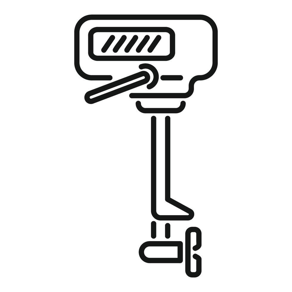 Boat motor icon showing propeller and engine power vector