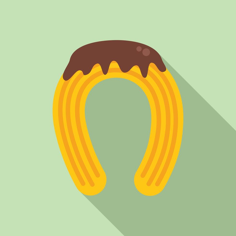Delicious churro dipped in chocolate cream topping vector
