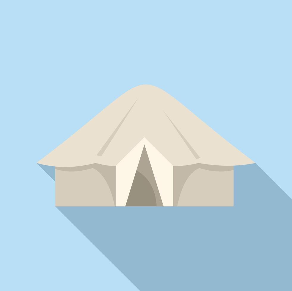 Large camping tent with shadow for glamping vacation vector