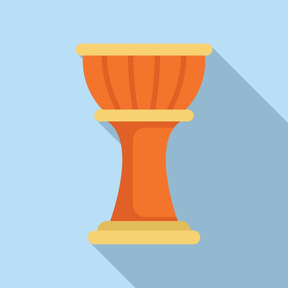 African djembe drum standing on blue background vector