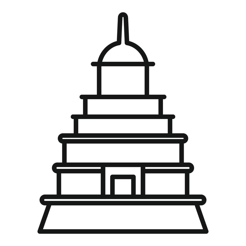 High multi storey building with spire having many levels vector