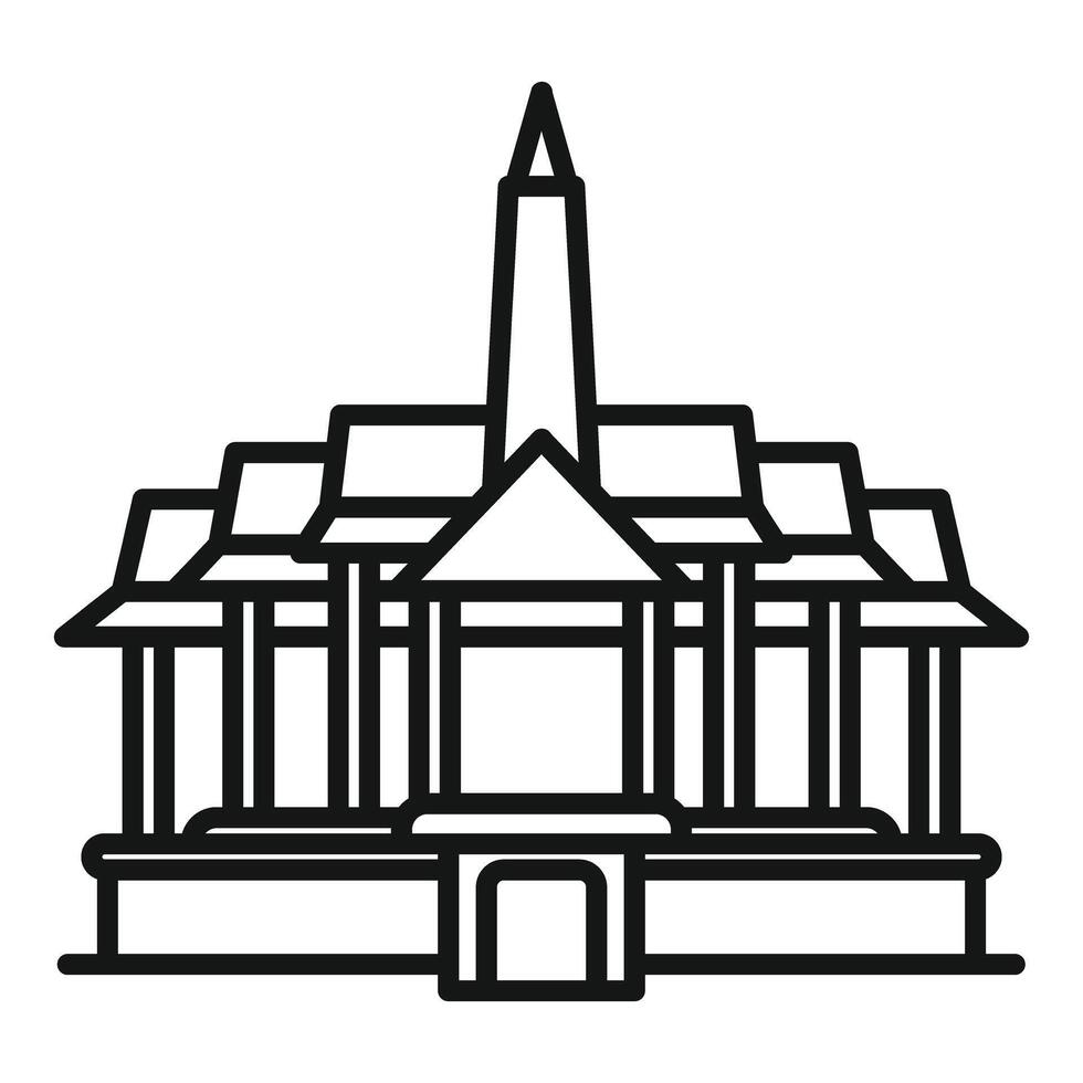 Ancient asian temple building with ornate roofline vector