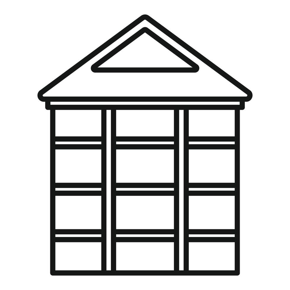 Warehouse building facade with big windows for storage and logistics vector