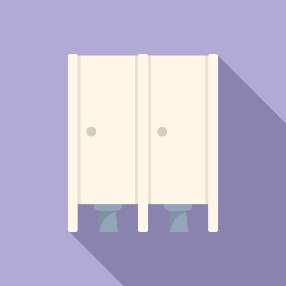 Public toilet icon showing two white toilet doors vector