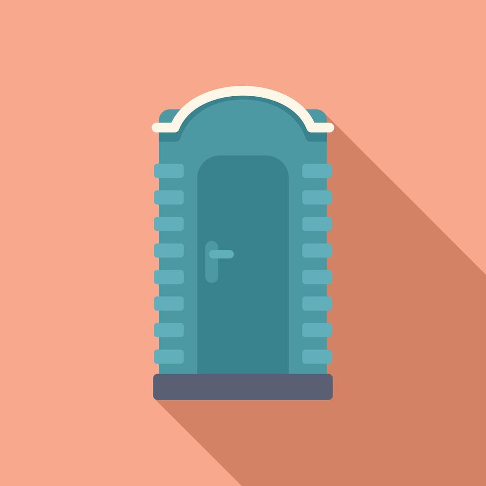 Public bio toilet cabin standing on the ground vector