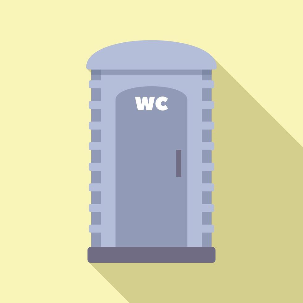 Plastic mobile toilet is standing on yellow background vector