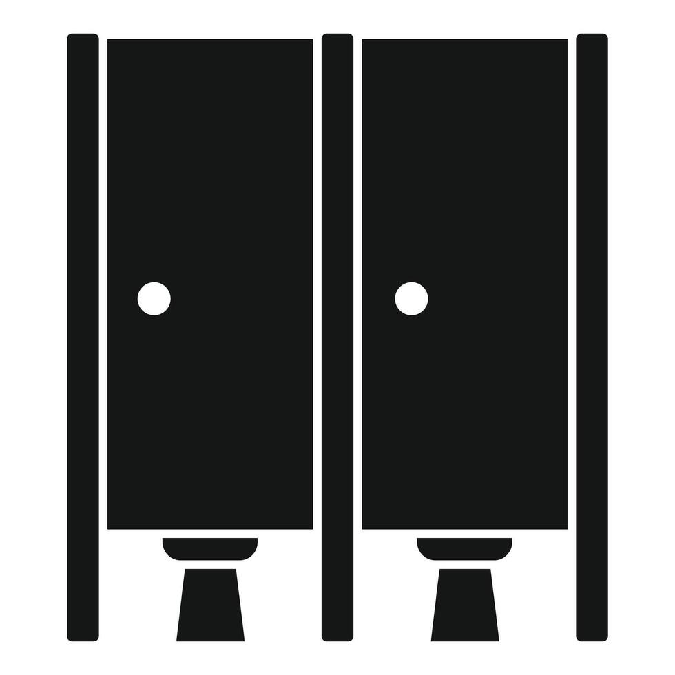 Public toilet doors icon showing bathroom stalls vector