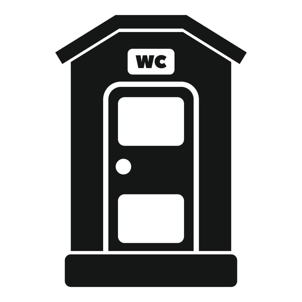 Public toilet building featuring wc sign on top vector