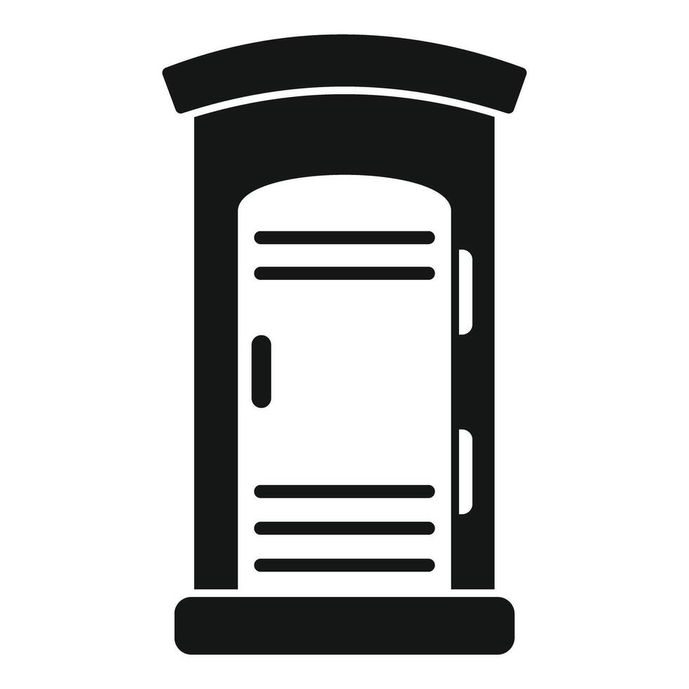 Public bio toilet cabin standing for using at outdoor event vector