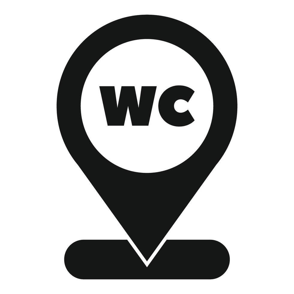Black pin pointing wc location vector