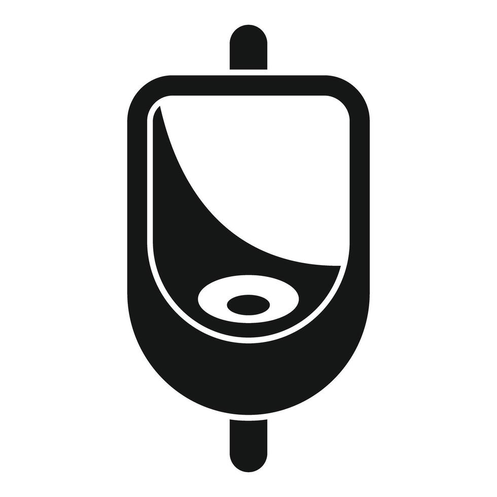 Simple black icon of a urinal for public restrooms vector
